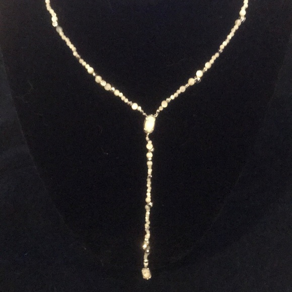 NEW Kendra Scott mother of pearl 14 karat white gold plated beaded Y - necklace - Picture 7 of 9